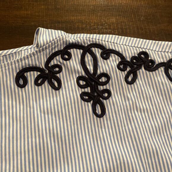 Ann Taylor Blue and White Striped Blouse - Picture 3 of 7